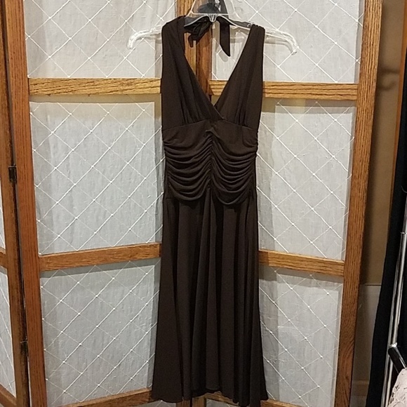 Speechless Junior's Size Medium Dress Brown Halter Tie - Picture 2 of 8